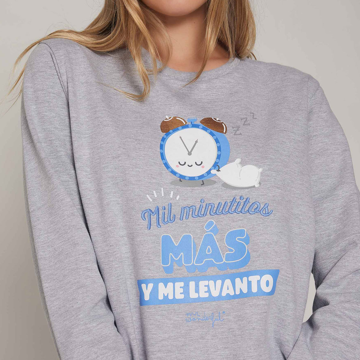Pigiama donna Mr. Wonderful 55778 caldo invernale grigio