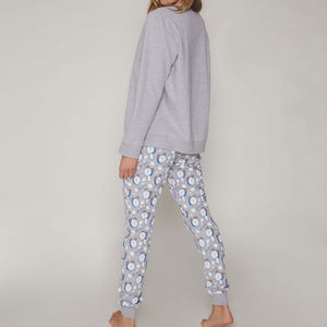 Pigiama donna Mr. Wonderful 55778 caldo invernale grigio