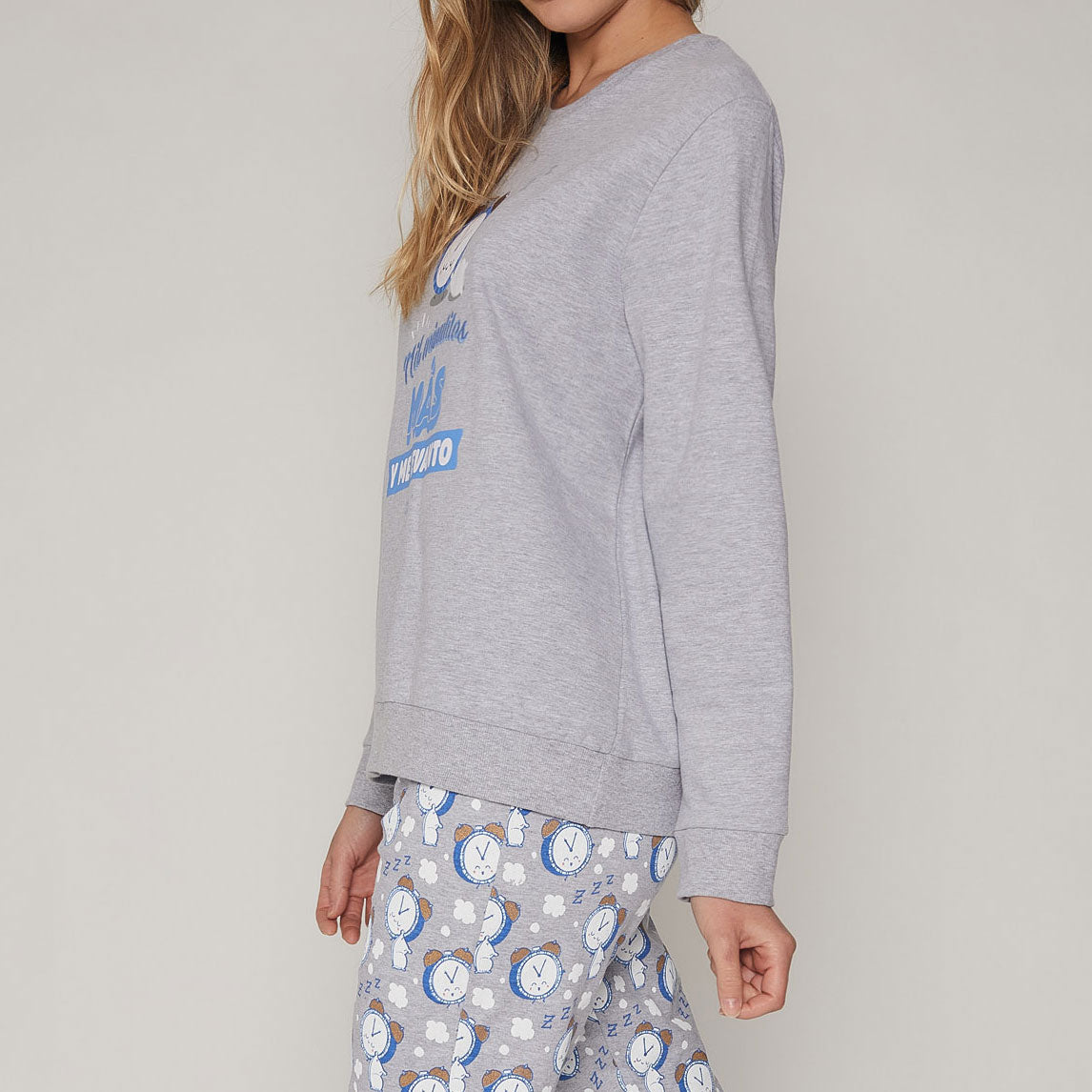 Pigiama donna Mr. Wonderful 55778 caldo invernale grigio