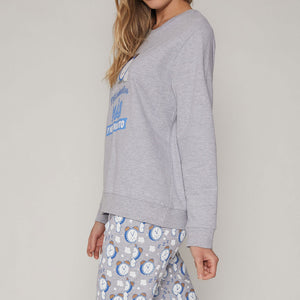 Pigiama donna Mr. Wonderful 55778 caldo invernale grigio