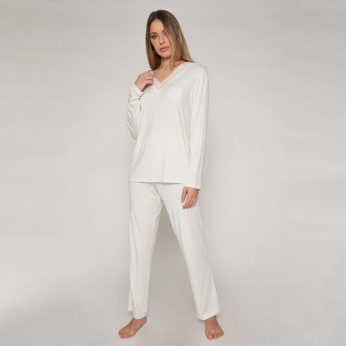 Pigiama donna grigio sfumato morbido modal Admas 55820