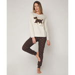 Pigiama donna Admas 55825 lungo beige cane