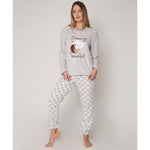 Pigiama Admas 55831 donna grigio nuvola micro pile