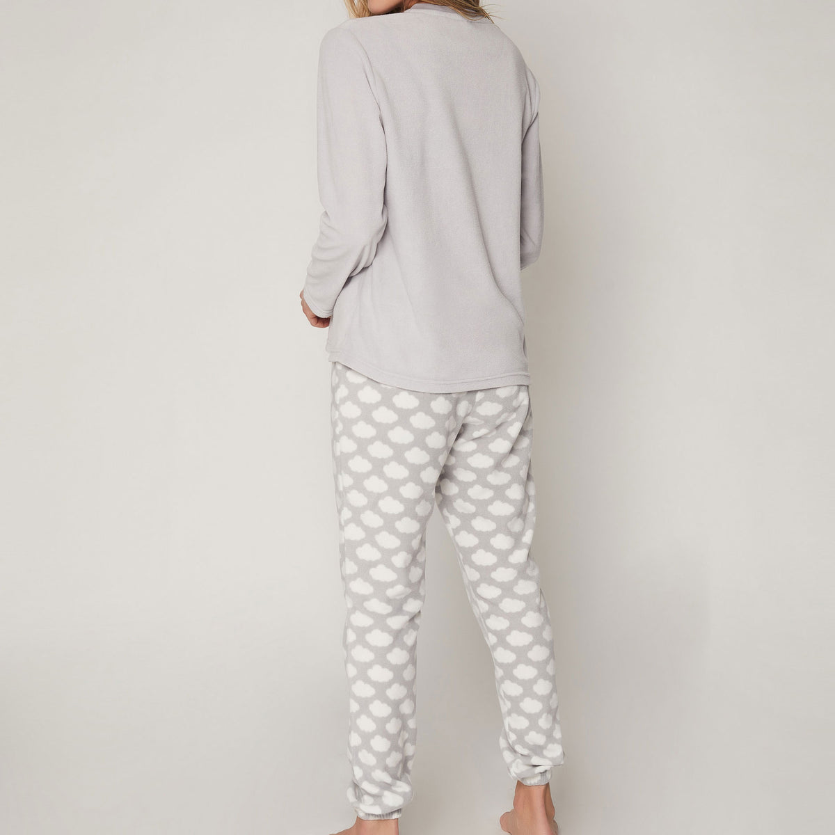 Pigiama Admas 55831 donna grigio nuvola micro pile