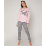 Pigiama donna caldo cotone cane Admas 55833 rosa