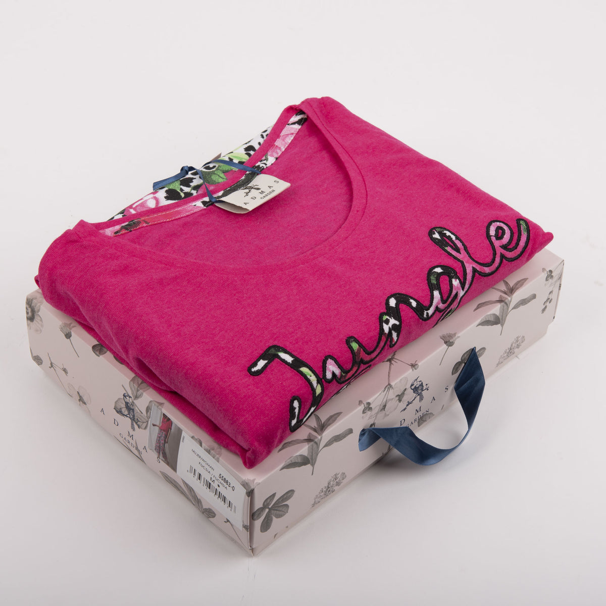Pigiama donna estivo Admas 55883 cotone leopardato fucsia