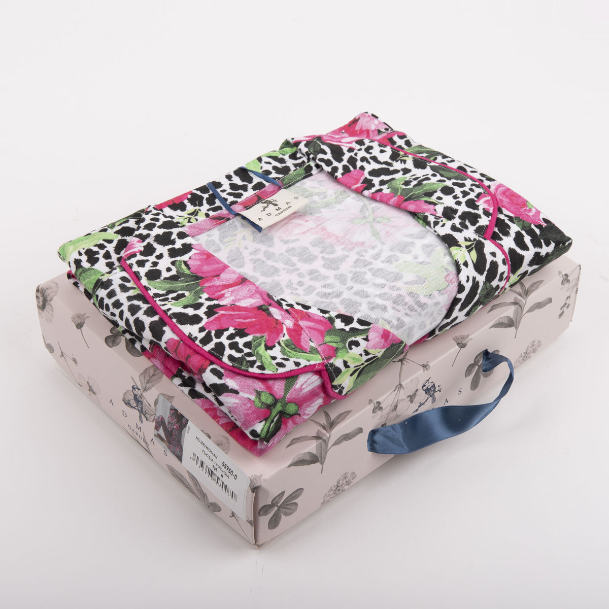 Pigiama lungo cotone donna Admas 55950 floreale fucsia