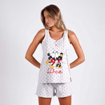 Pigiama canotta corto Disney Minnie Topolino cuori 55977