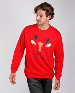 Felpa uomo natalizia Admas 56113 caldo cotone felpato rossa