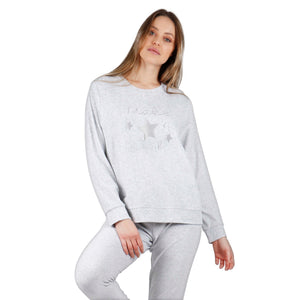 Pigiama donna autunno inverno grigio Admas 56228 velluto