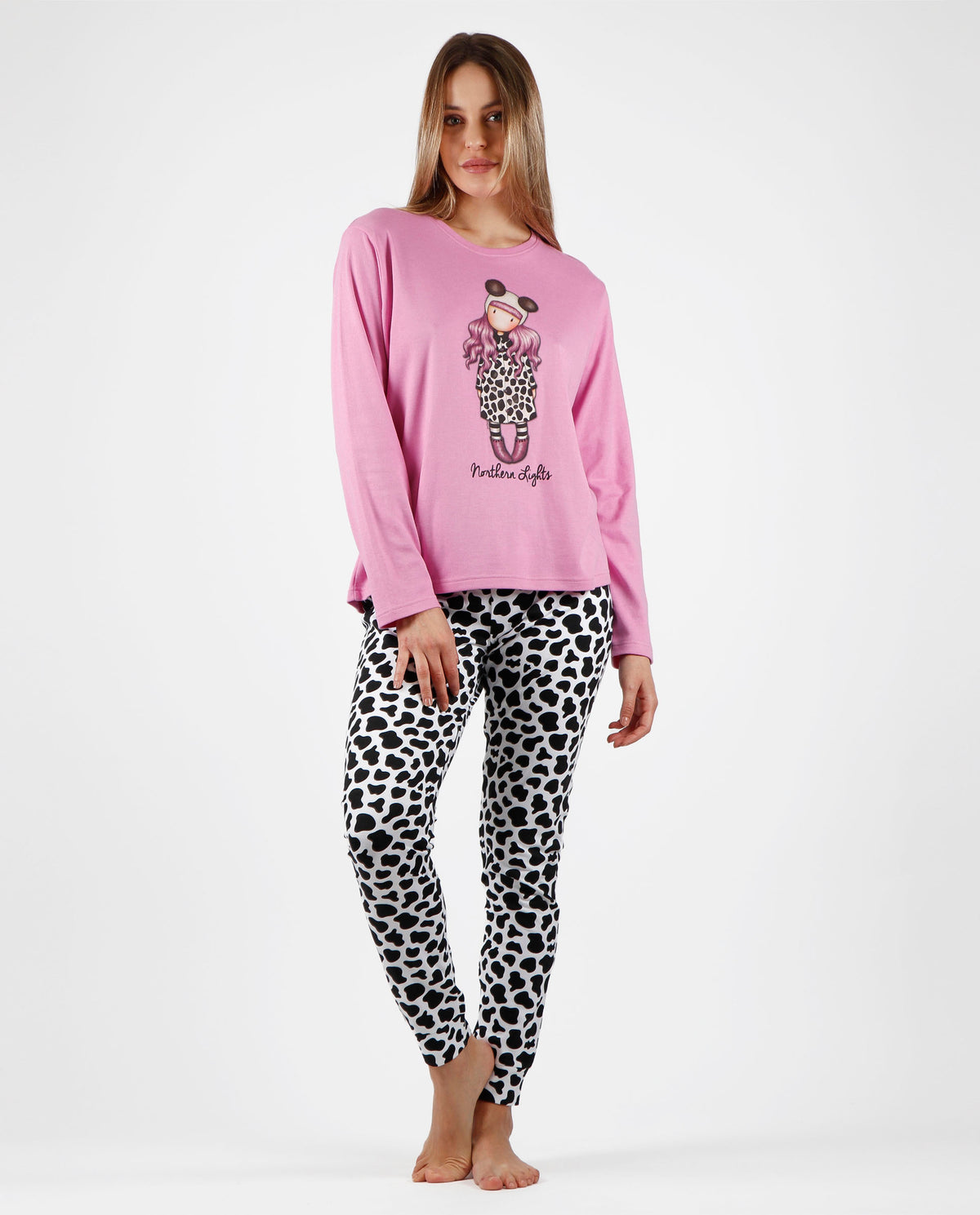 Pigiama donna Santoro Gorjuss 56609 caldo cotone maculato