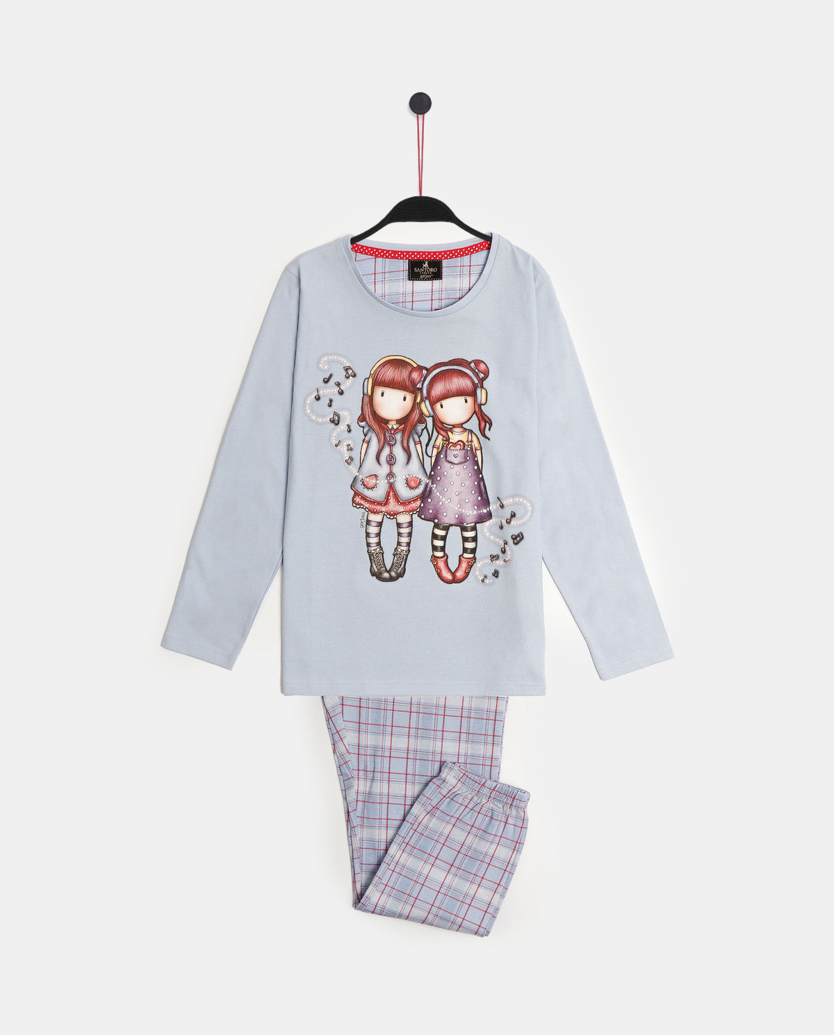 Pigiama bambina invernale Santoro Gorjuss 56621 caldo cotone celeste
