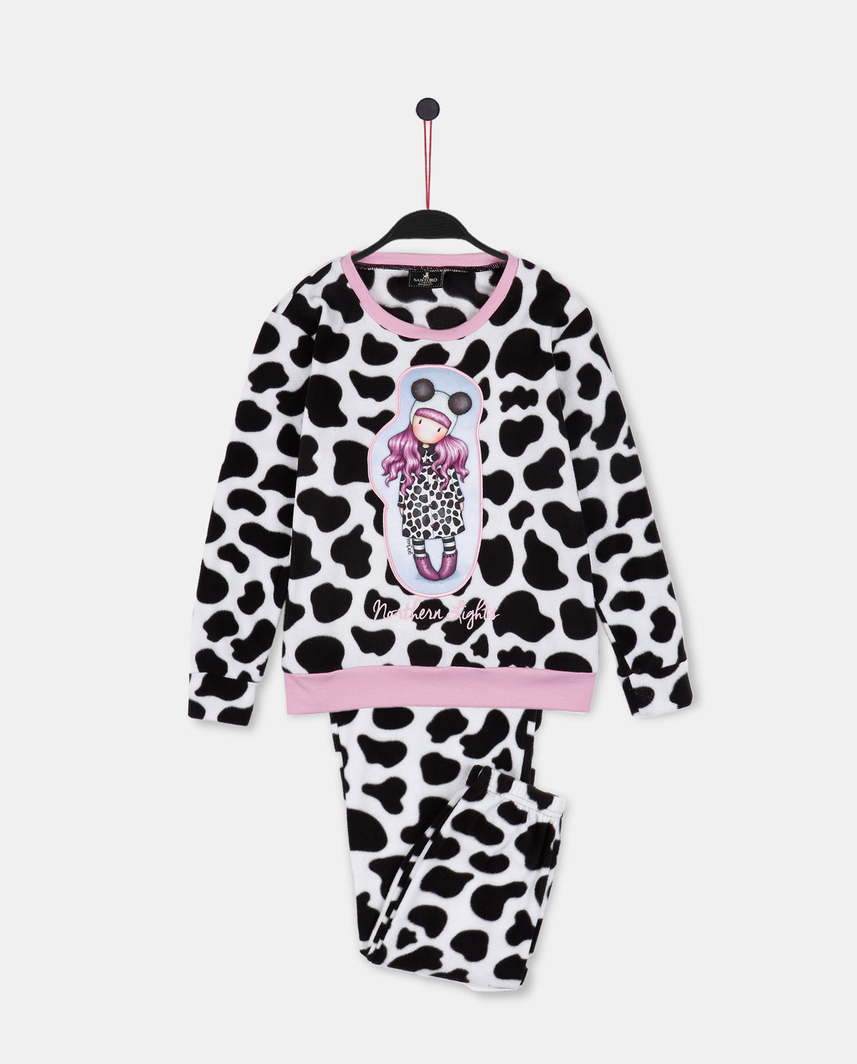 Pigiama bambina pile maculato e rosa bambolina Santoro Gorjuss 56627