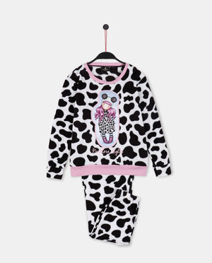 Pigiama bambina pile maculato e rosa bambolina Santoro Gorjuss 56627