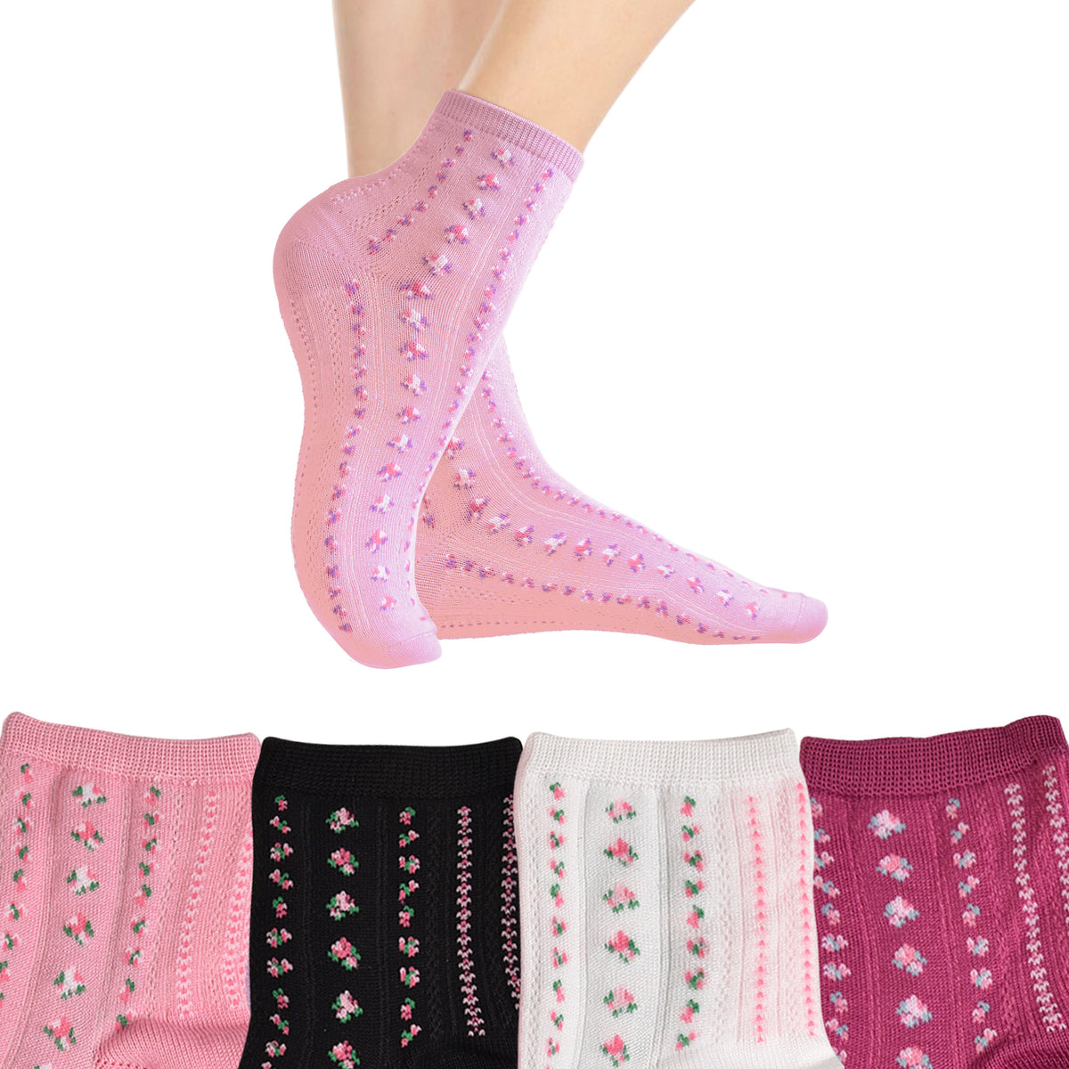 Calzini donna cotone elasticizzato 5697 Meritex 4 paia