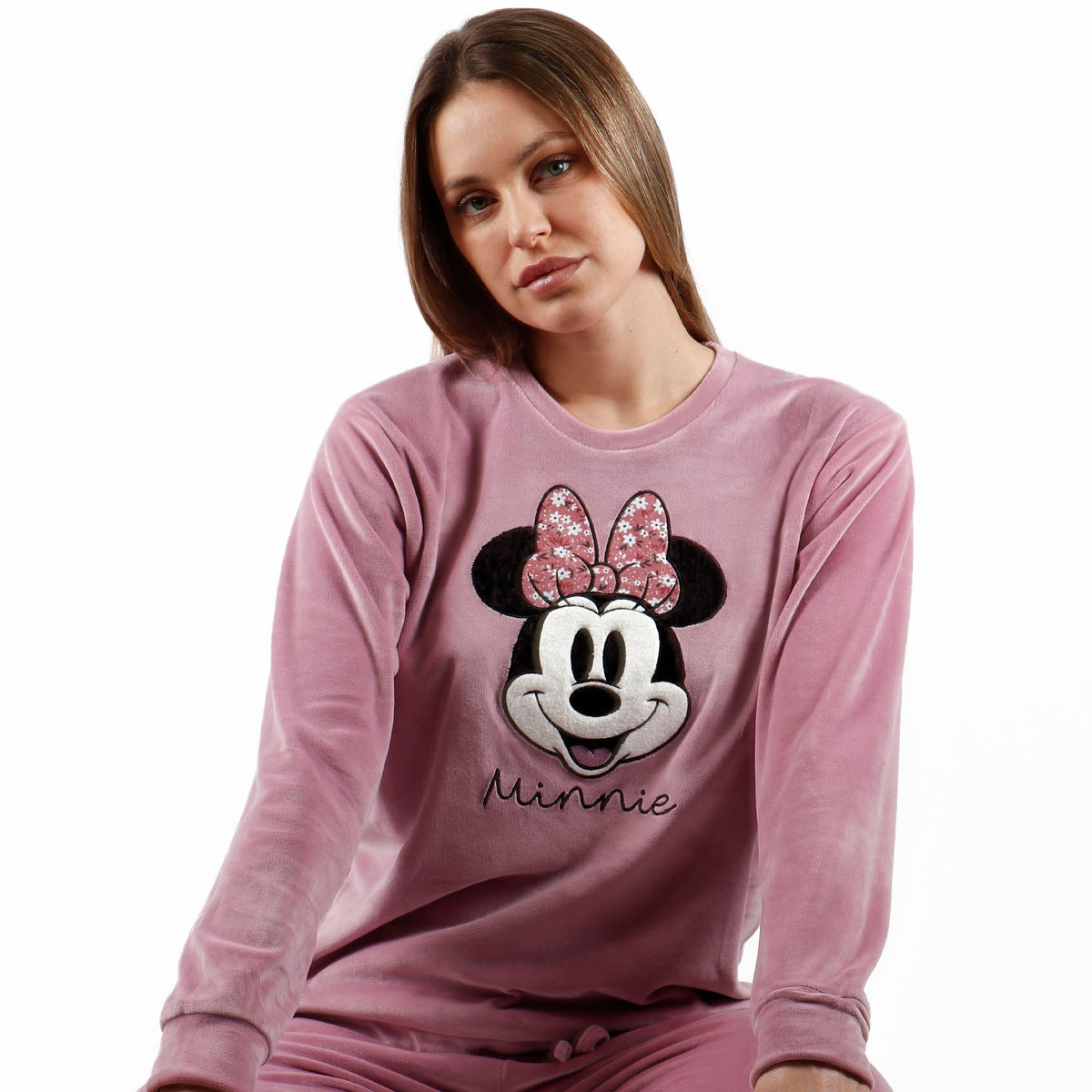 Pigiama donna Disney 56975 MInnie invernale in velluto