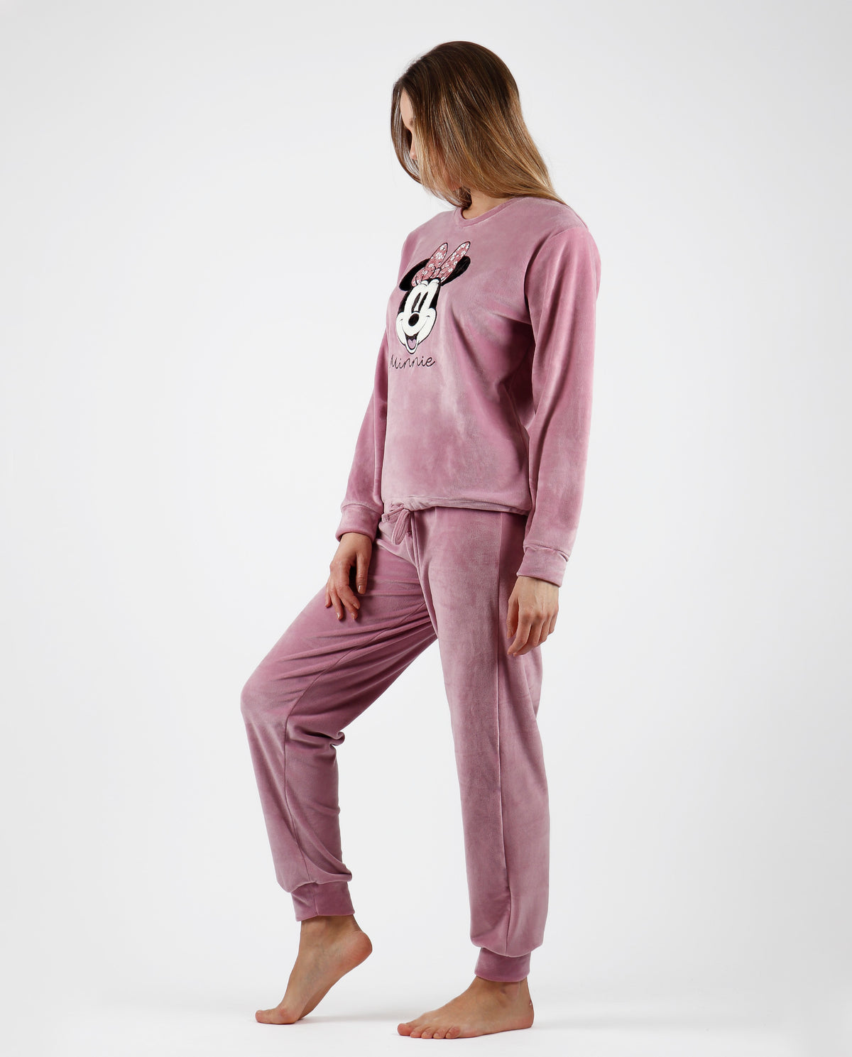 Pigiama donna Disney 56975 MInnie invernale in velluto