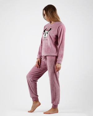 Pigiama donna Disney 56975 MInnie invernale in velluto
