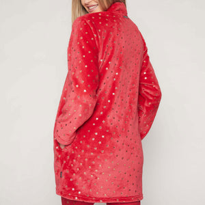 Giacca camera donna Santoro Gorjuss 57421 pile coral con stelline