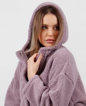 Giacca da camera donna con cappuccio rosa Admas 57542