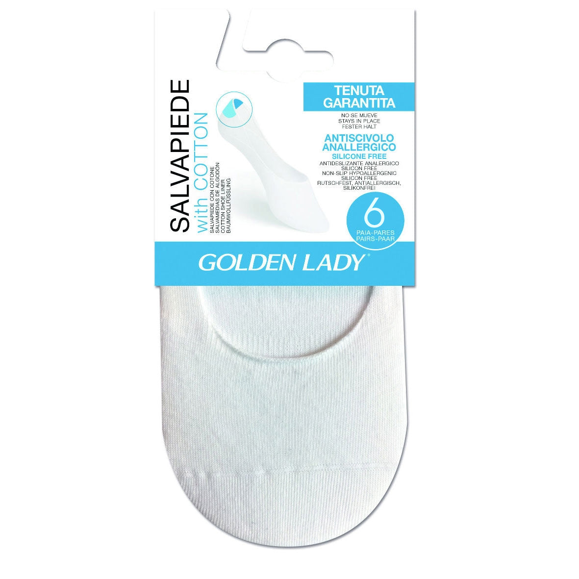 Salvapiedi Golden lady cotton con silicone 6 paia