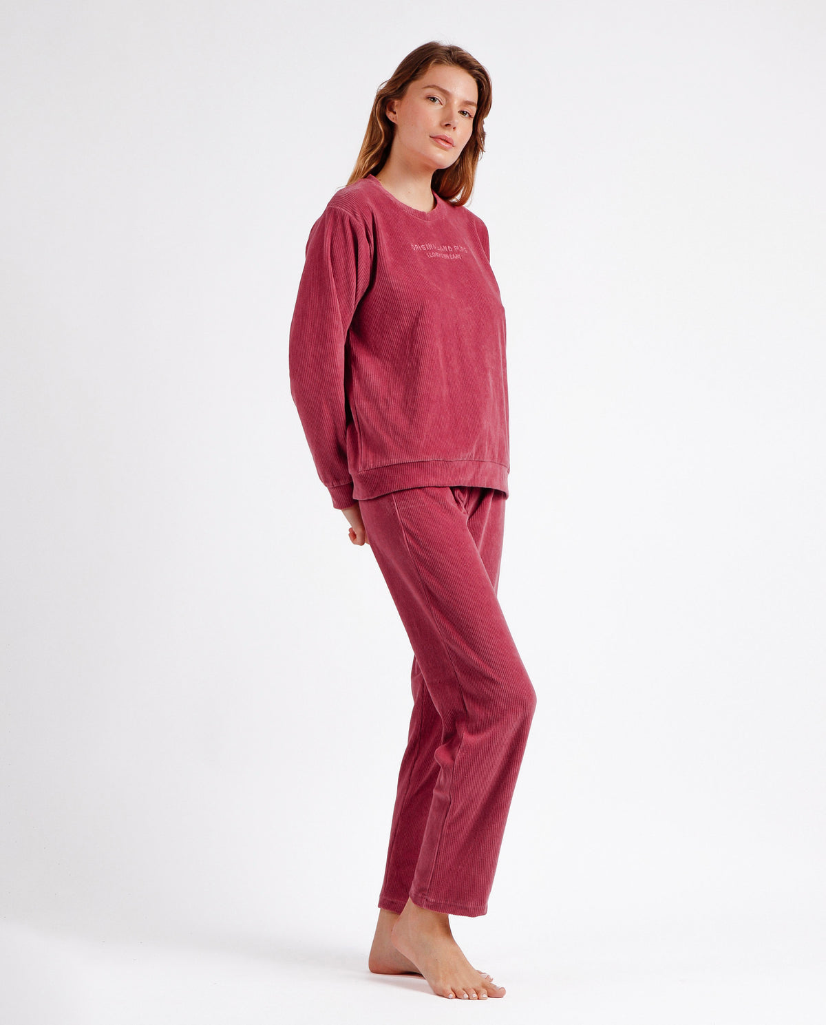 Pigiama donna cotone caldo e vellutino a coste Admas 60091