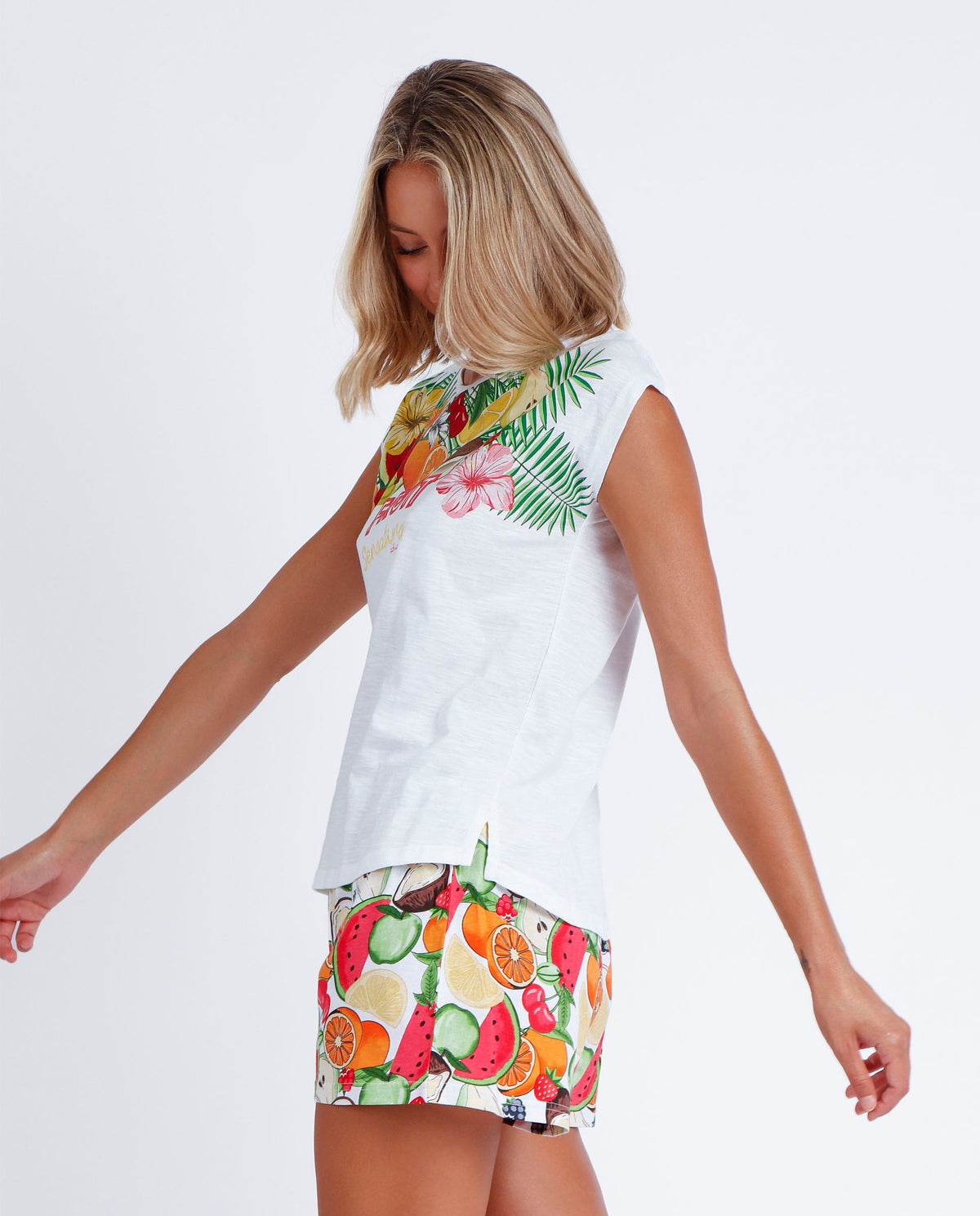 Pigiama donna estivo corto Admas 60115 cotone frutta