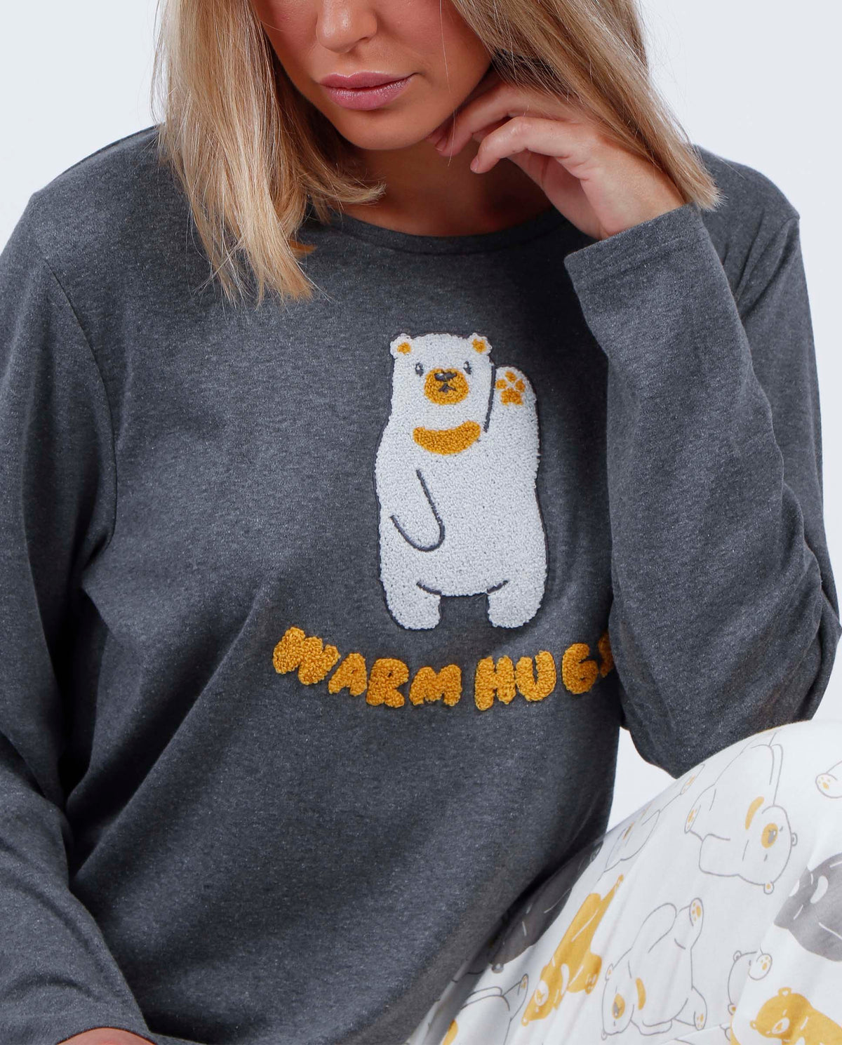 Pigiama donna in caldo cotone orso Admas 60209