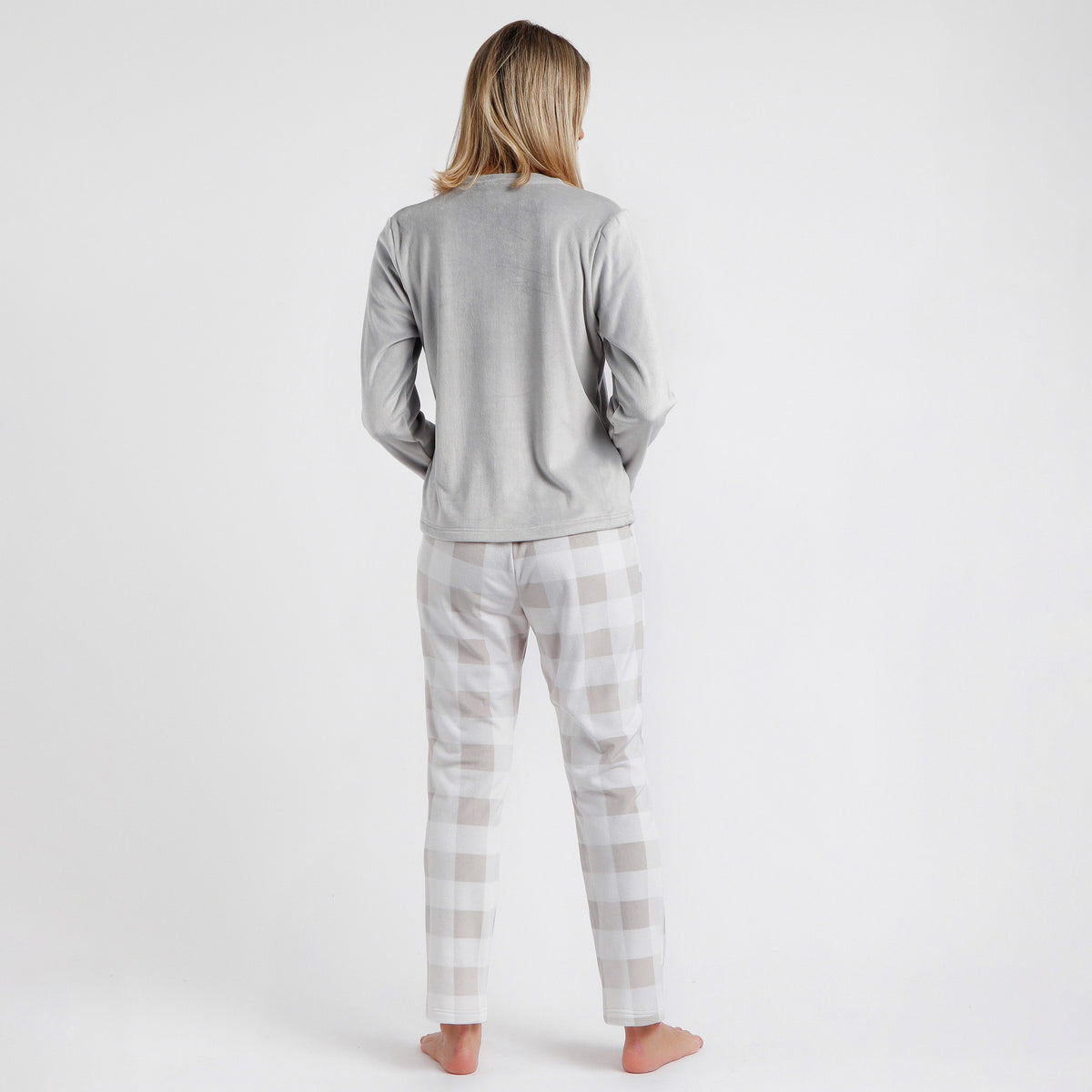 Pigiama donna in velluto elastico grey Admas 60239