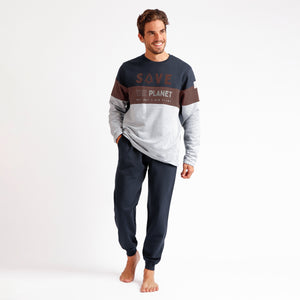 Pigiama uomo cotone felpato stile tuta Admas 60302