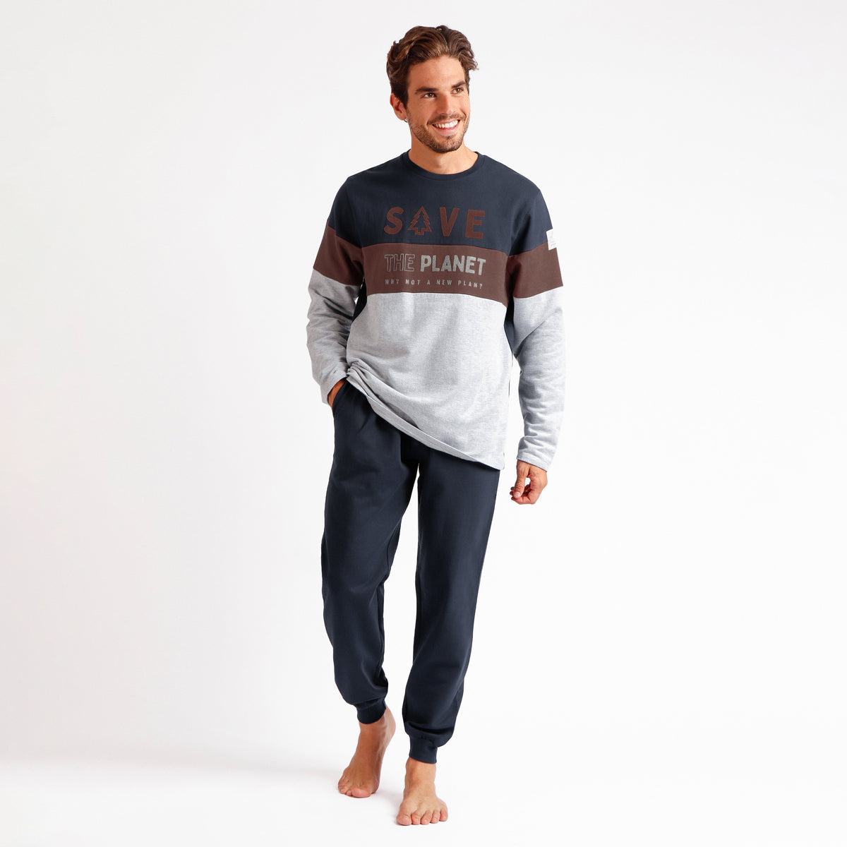 Pigiama uomo cotone felpato stile tuta Admas 60302