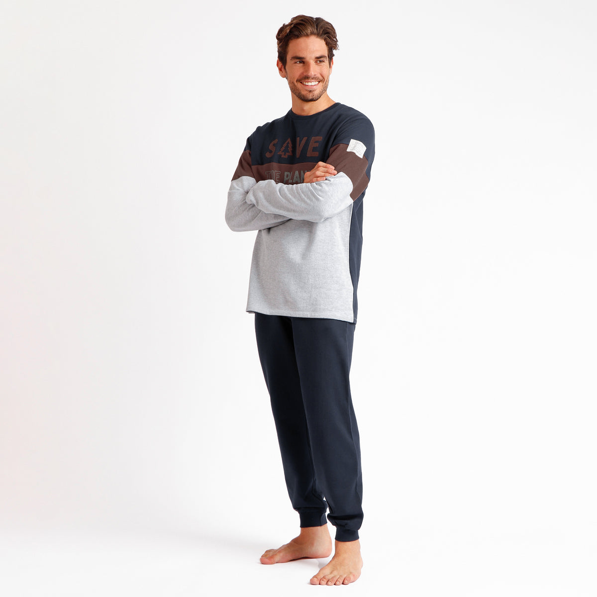 Pigiama uomo cotone felpato stile tuta Admas 60302