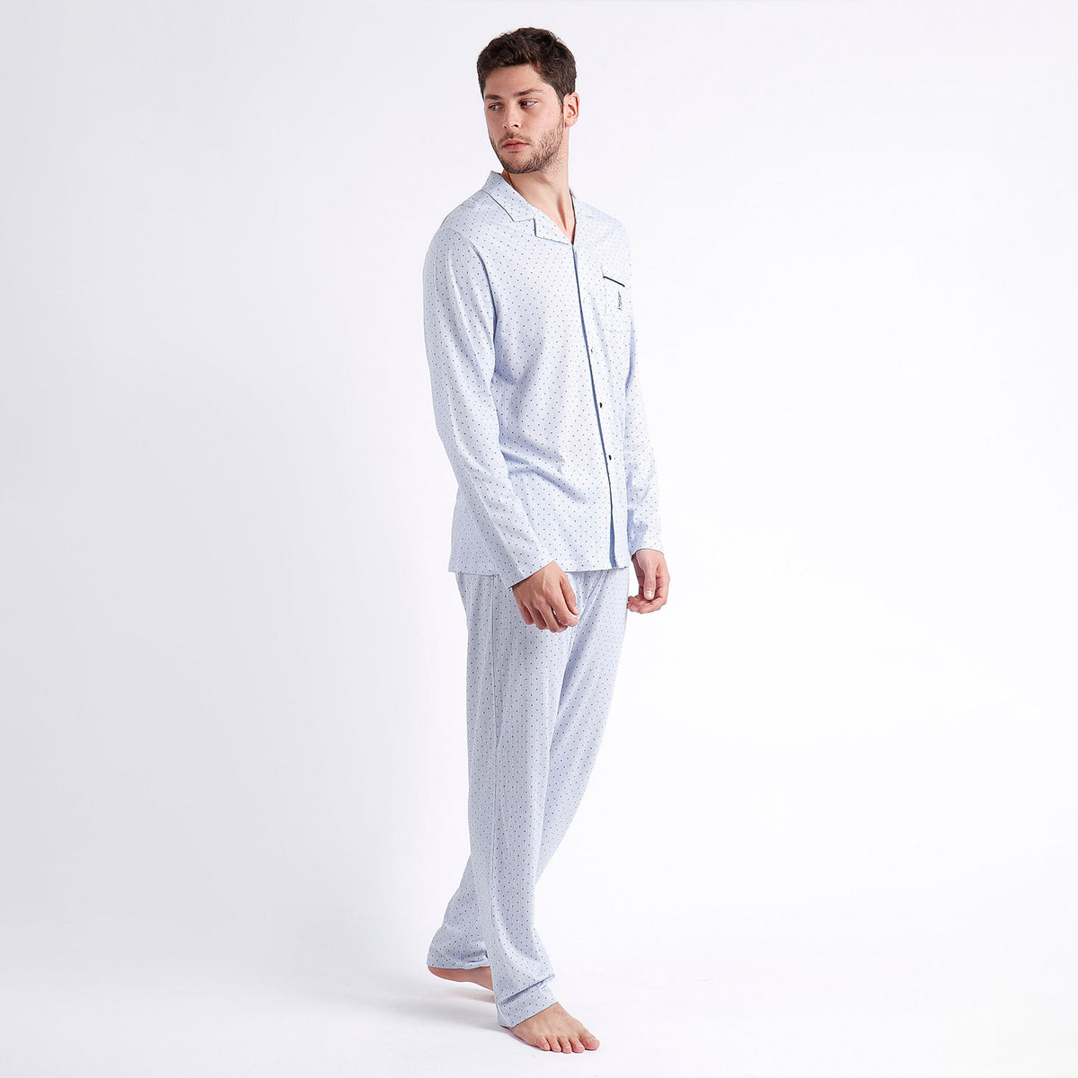 Pigiama uomo maglia aperta cotone e viscosa Admas 60310