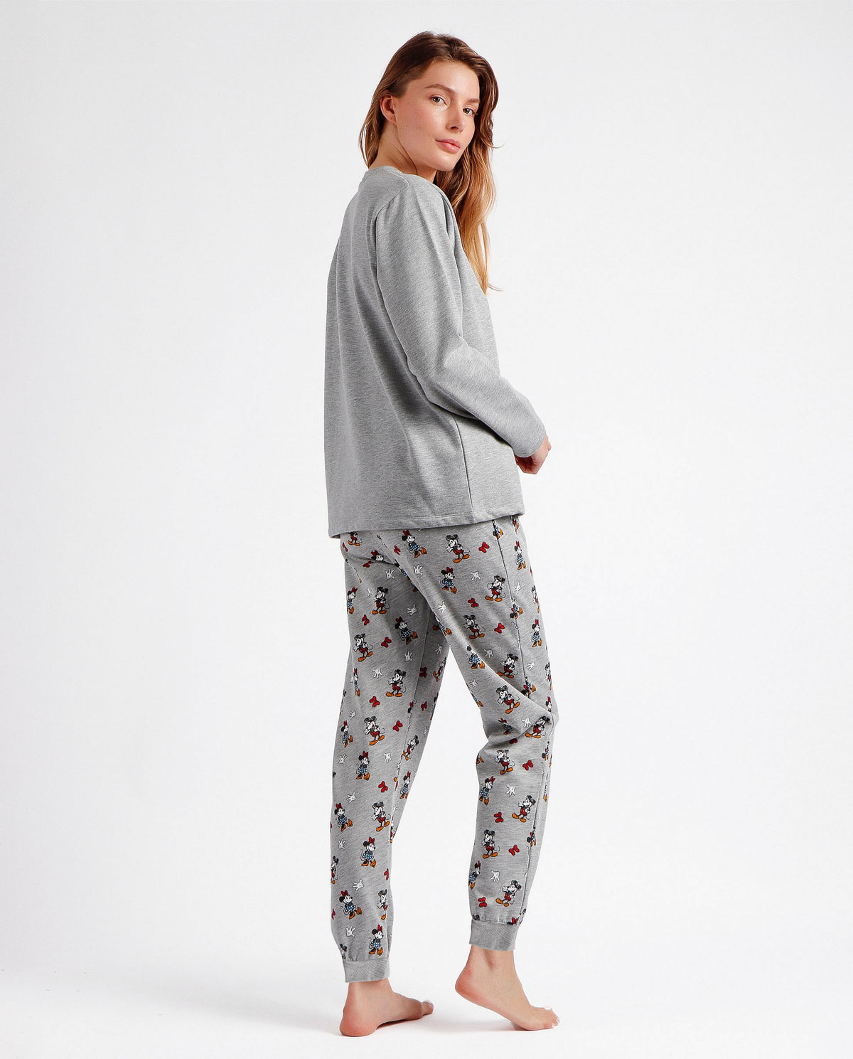Pigiama donna in cotone felpato Disney Minnie Topolino Admas 60544