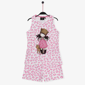 Pigiama bambina Santoro Gorjuss 60826 cotone animalier rosa
