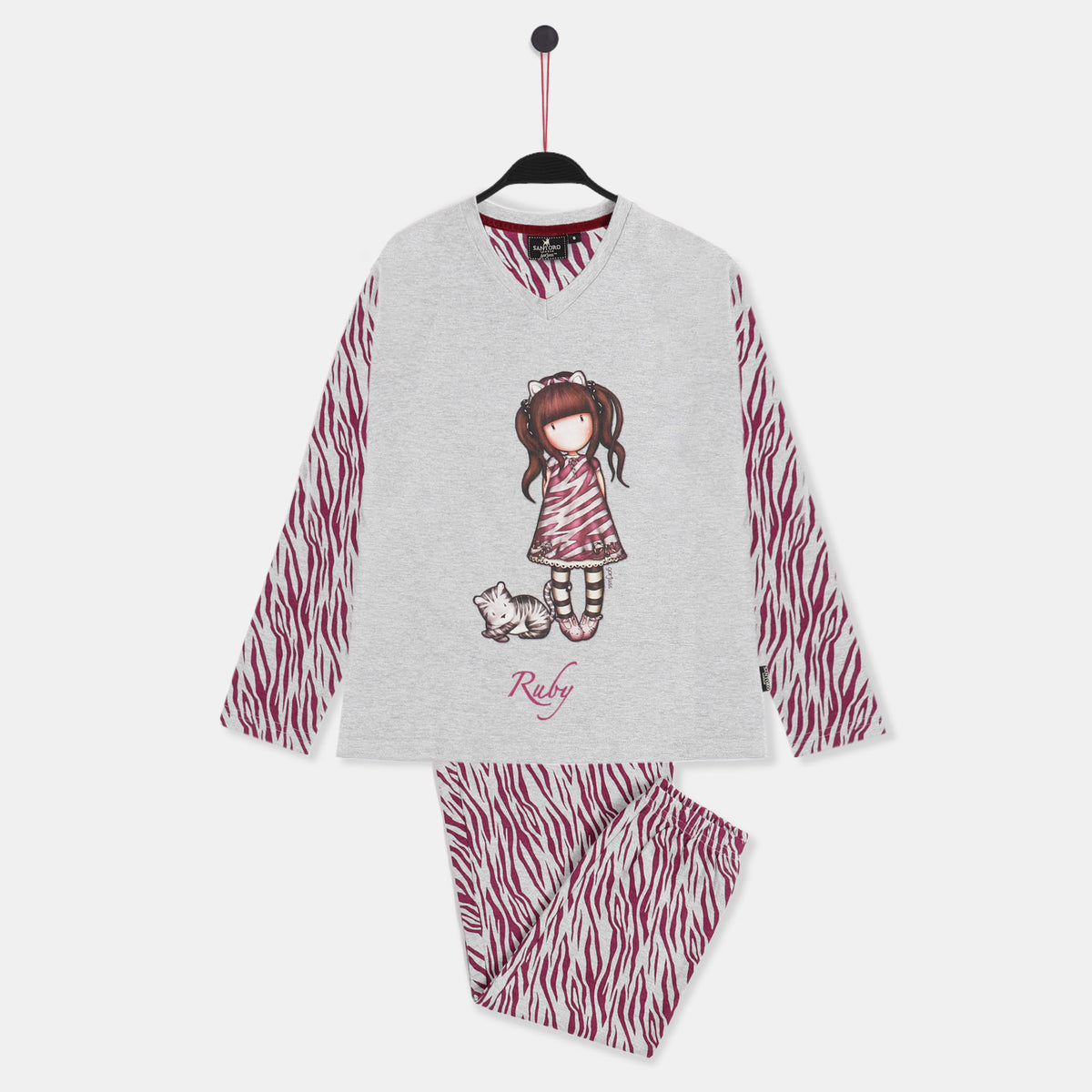 Pigiama bambina Santoro Gorjuss 60843 caldo cotone grigio