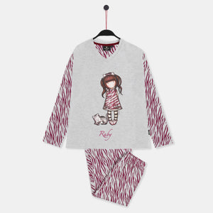 Pigiama bambina Santoro Gorjuss 60843 caldo cotone grigio
