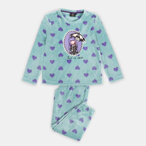 Pigiama bambina Santoro Gorjuss 60845 caldo pile cuori