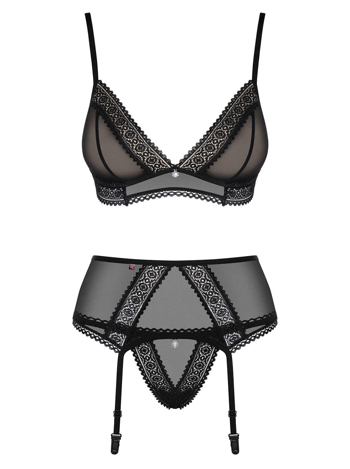 Sexy set Obsessive 862-seg-1 reggiseno reggicalze e perizoma 3 pz.