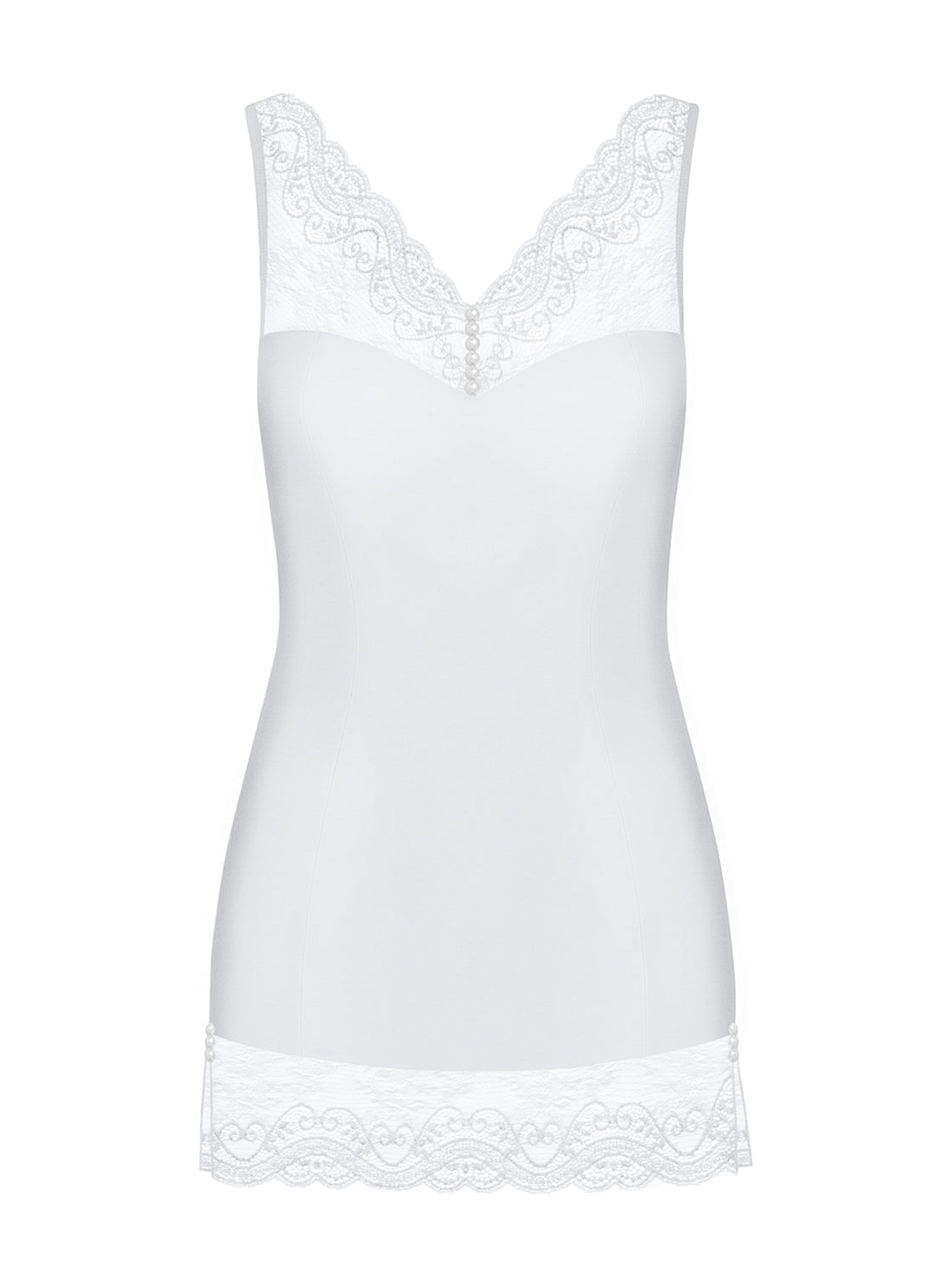 Sexy sottoveste + perizoma Obsessive miamor chemise e thong bianco sposa