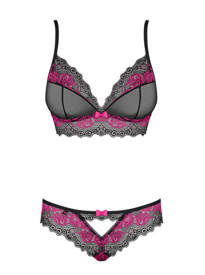 Sexy coordinato reggiseno + brasiliana Obsessive tulia set nero