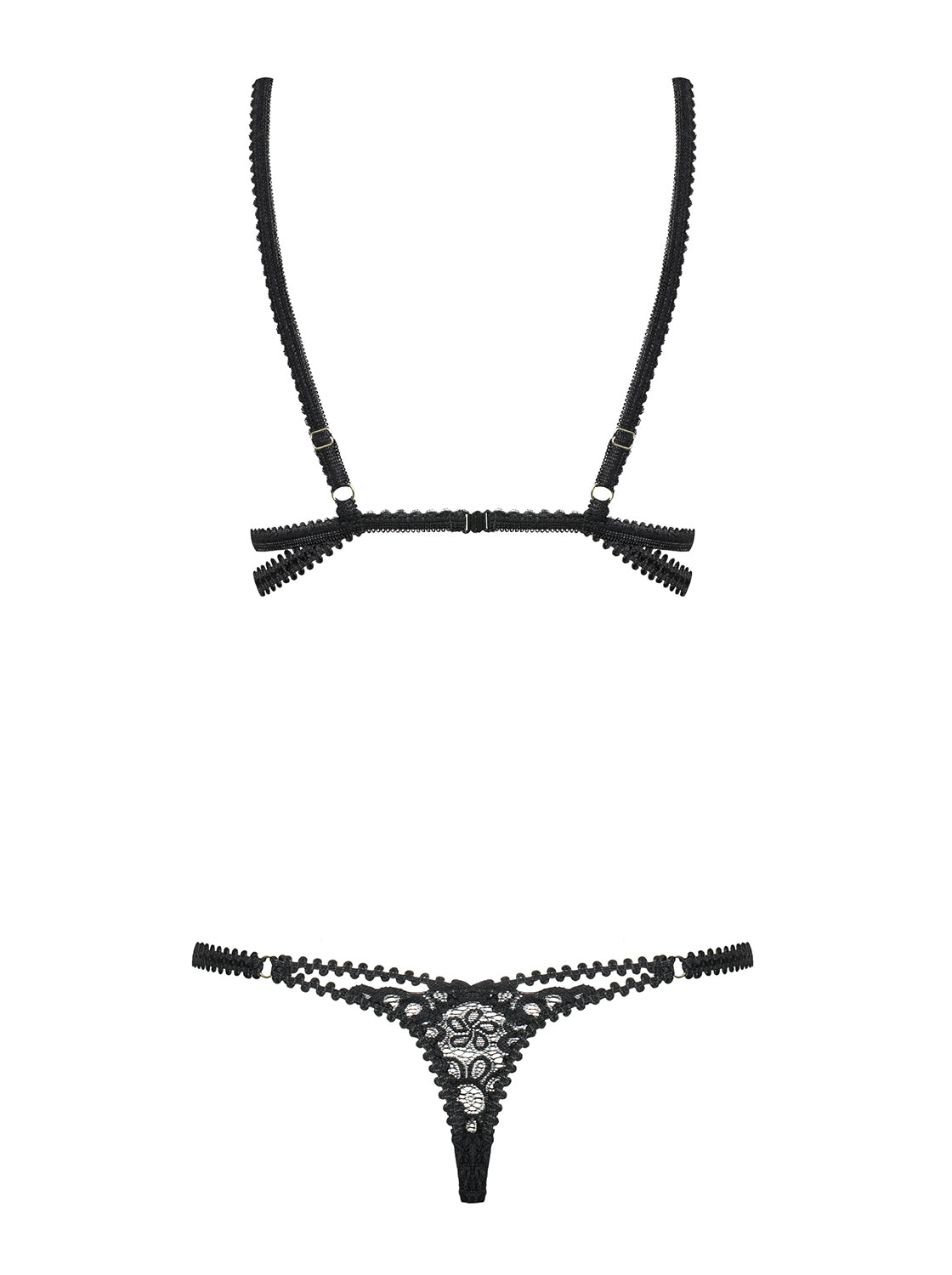 Completino sexy obsessive mixty teddy nero ricamato