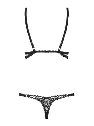 Completino sexy obsessive mixty teddy nero ricamato