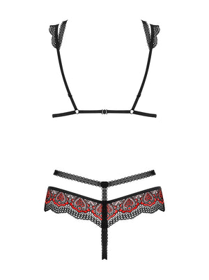 Sexy set Obsessive Megies seno scoperto + perizoma cavallo aperto 2 pz.