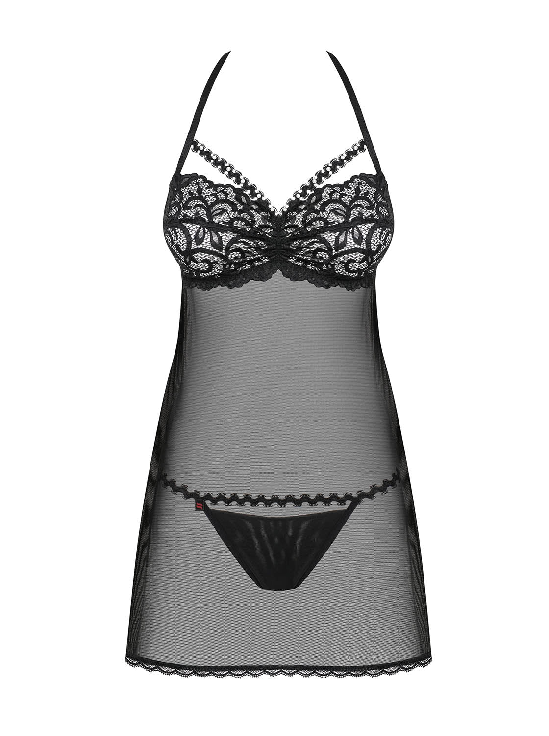 Sexy babydoll + perizoma pizzo e perle Obsessive Joylace