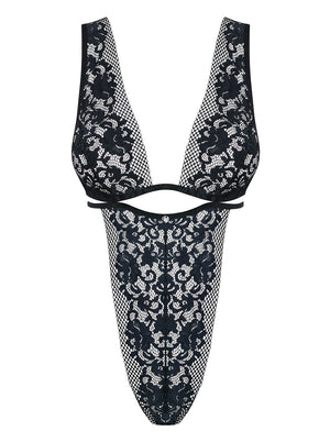 Sexy body Obsessive Figurea Teddy in pizzo nero