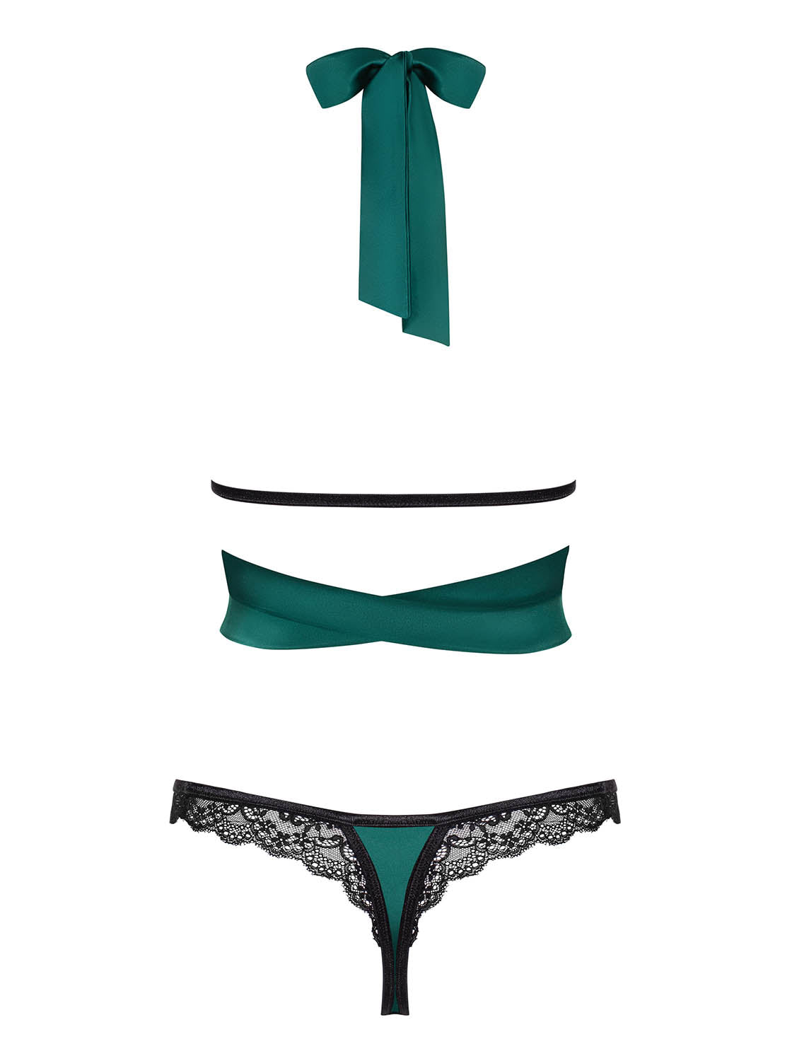 Sexy set top + perizoma Obsessive Sensuelia top e thong verde 2 pz.