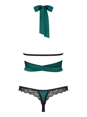 Sexy set top + perizoma Obsessive Sensuelia top e thong verde 2 pz.