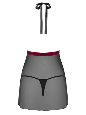 Sexy babydoll + perizoma Obsessive Rossita nero 2 pz.