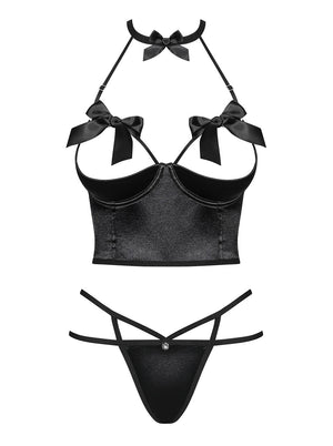 Sexy mezzo corsetto + perizoma Obsessive Delishya set 2 pz.